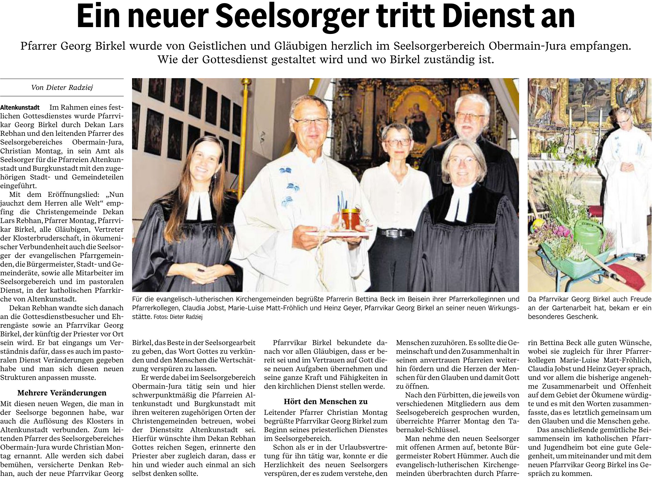 Ein neuer Seelsorger tritt den Dienst an