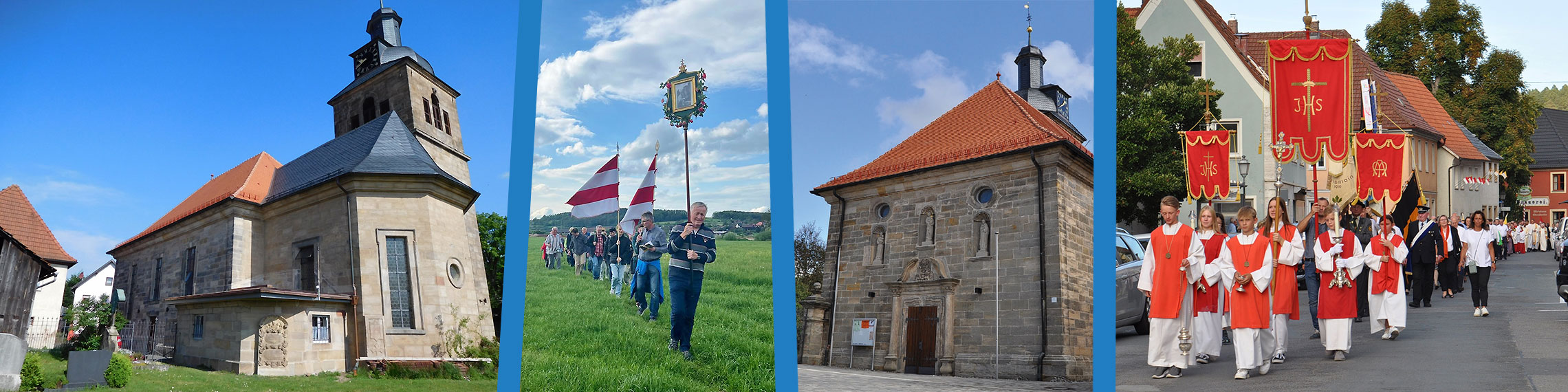 Slider-Fotowand mit Bildern aus dem Kirchenleben in Mainroth